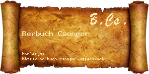 Berbuch Csongor névjegykártya